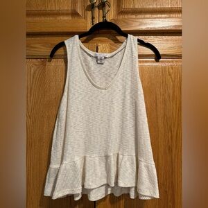 Ribbed Peplum Tank Top